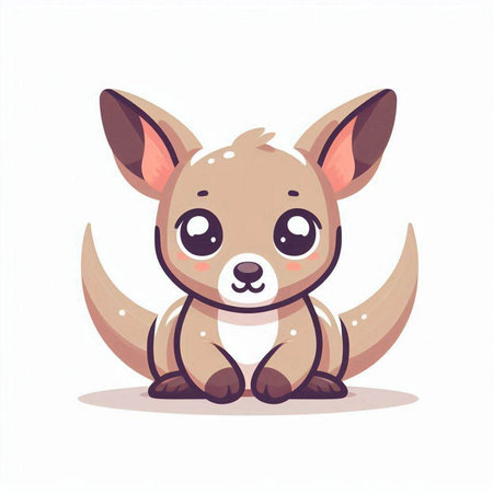 Cute kangaroo vector illustration. Cute kangaroo character.のイラスト素材