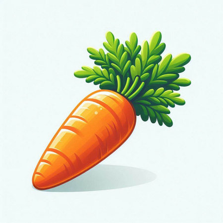Carrot with green leaves on a white background. Vector illustration.のイラスト素材