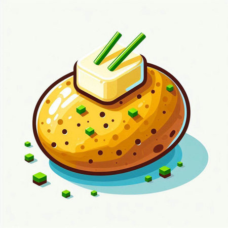 Illustration of a sandwich with cheese and green onions on a white backgroundのイラスト素材