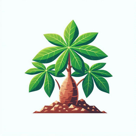 Coconut tree isolated on white background. Vector Illustration.のイラスト素材