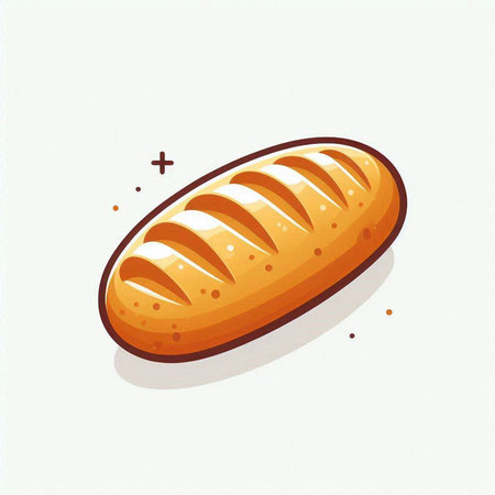 Illustration of a loaf of bread on a white background. Vector illustrationのイラスト素材