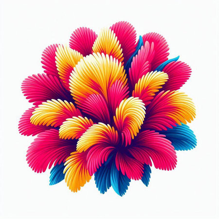 Abstract colorful flower on white background. Vector illustration. EPS 10.のイラスト素材