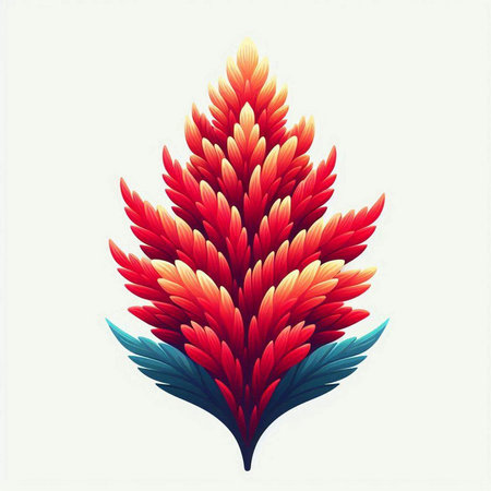 Colorful floral background with red, blue and green leaves. Vector illustration.のイラスト素材