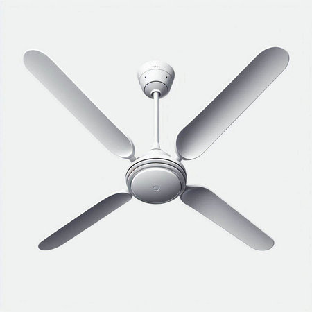 Ceiling fan on white background. 3D rendering and illustration.のイラスト素材