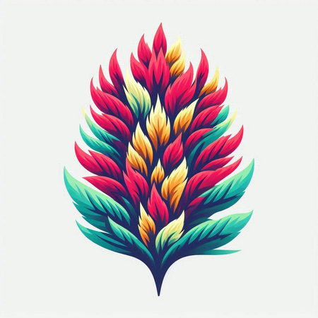 Colorful floral design element. Vector illustration. Isolated on white background.のイラスト素材