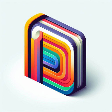 3d isometric letter G, colorful 3d font, vector illustrationのイラスト素材