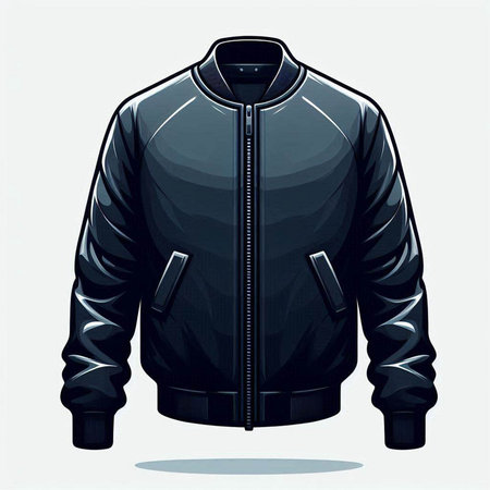 Black jacket isolated on white background. Vector illustration for your design.のイラスト素材