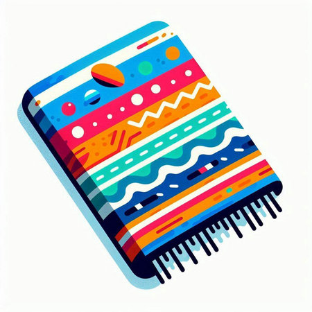 Vector illustration of a mobile phone with a colorful pattern on a white backgroundのイラスト素材