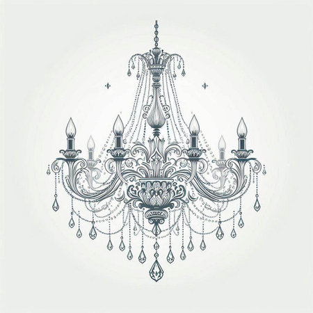 Luxury chandelier. Vector illustration for your design.のイラスト素材