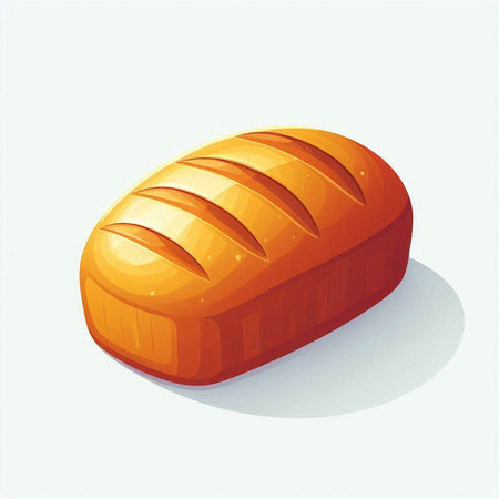 Illustration of a loaf of bread on a light background. Vector illustrationのイラスト素材
