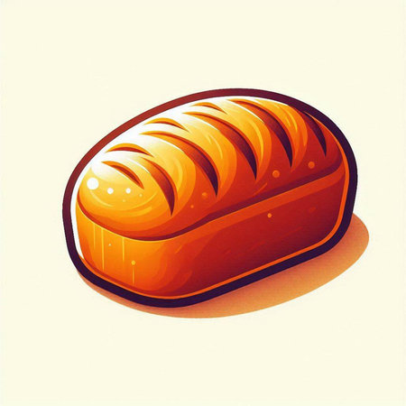 Illustration of a loaf of bread on a white background, vector illustrationのイラスト素材