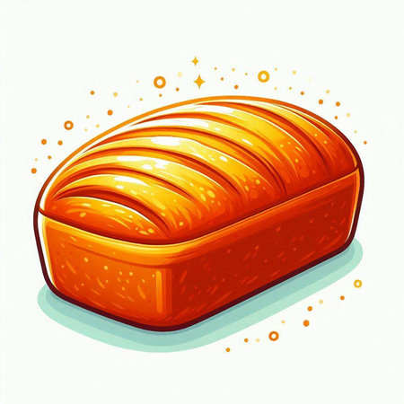 Illustration of a loaf of bread on a white background, vector illustrationのイラスト素材