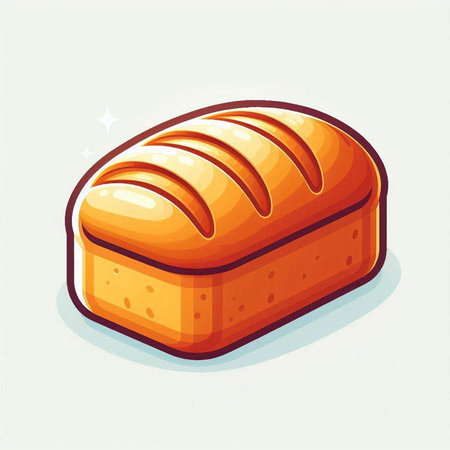 Illustration of a loaf of bread in cartoon style. Vector illustration.のイラスト素材