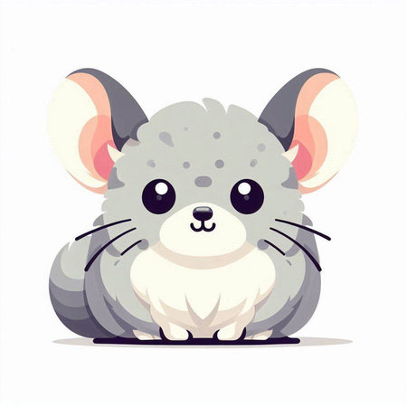 Cute cartoon mouse. Vector illustration isolated on a white background.のイラスト素材