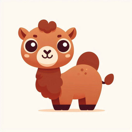 Cute cartoon camel. Vector illustration in a flat style. Cute animal.のイラスト素材
