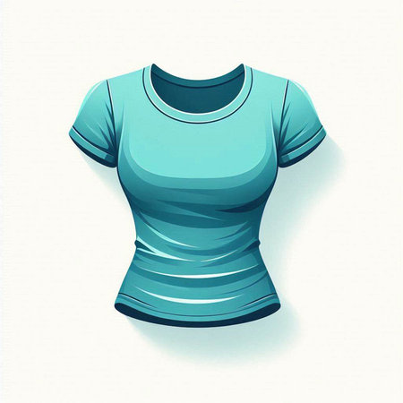 Blue t-shirt isolated on a white background. Vector illustration.のイラスト素材