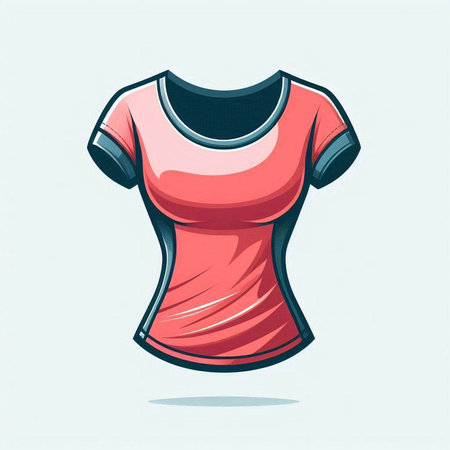 Red t-shirt vector illustration. Isolated on white background.のイラスト素材