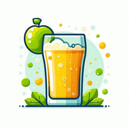 Glass of beer with foam and bubbles. Vector illustration in flat cartoon style.のイラスト素材
