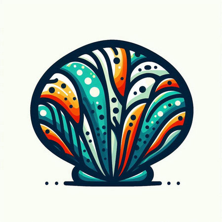 Sea shell. Hand drawn vector illustration in doodle style.のイラスト素材