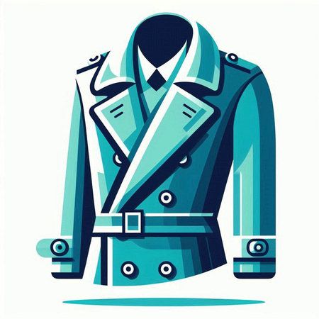 Vector illustration of a coat with a tie and a shirt on a white backgroundのイラスト素材