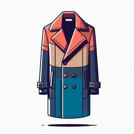 Vector illustration of a coat on a white background. Cartoon style.のイラスト素材