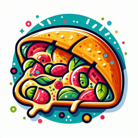 Pizza vector icon. Cartoon illustration of pizza vector icon for web designのイラスト素材