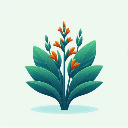 Vector illustration of a green plant, isolated on a white background.のイラスト素材