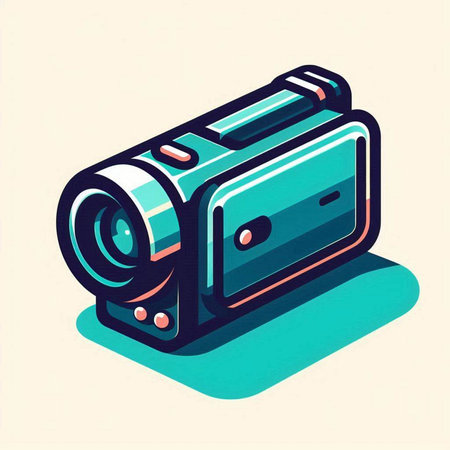 Illustration of a video camera. Vector illustration in a flat style.のイラスト素材