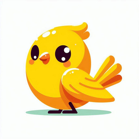 Cute yellow chicken isolated on a white background. Vector illustration.のイラスト素材