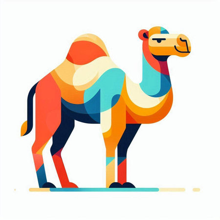 Camel colorful vector illustration, eps10, editable layeredのイラスト素材