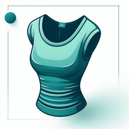 Illustration of a female tank top on a white background with shadowのイラスト素材