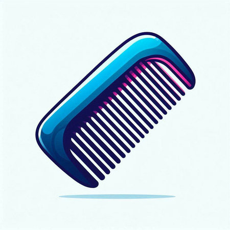 Comb icon, vector illustration. Flat design style. Blue color.のイラスト素材