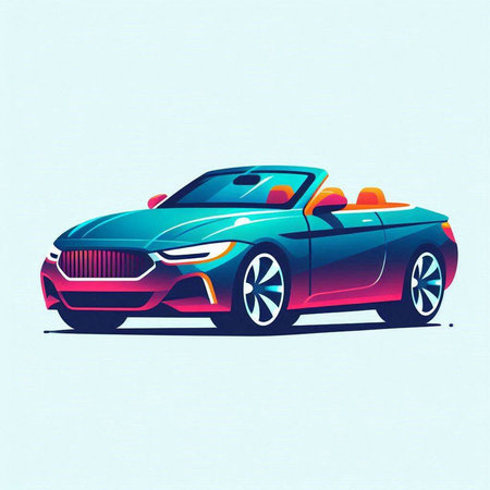 Vector illustration of a sports car in retro style. Sports car.のイラスト素材
