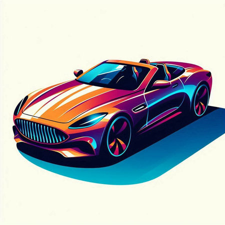 Sport car. Vector illustration. Isolated on a white background.のイラスト素材