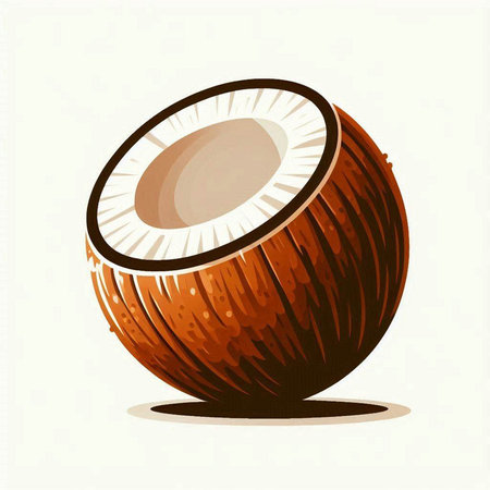 coconut on white background, vector illustration, eps10のイラスト素材