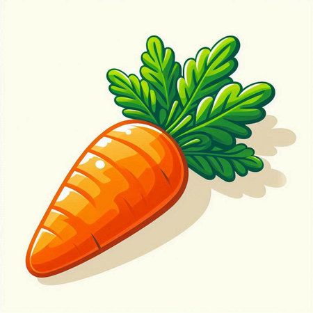 Carrot with green leaves isolated on white background. Vector illustration.のイラスト素材