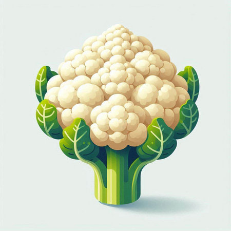 Cauliflower vector illustration. Vegetarian food. Healthy food.のイラスト素材