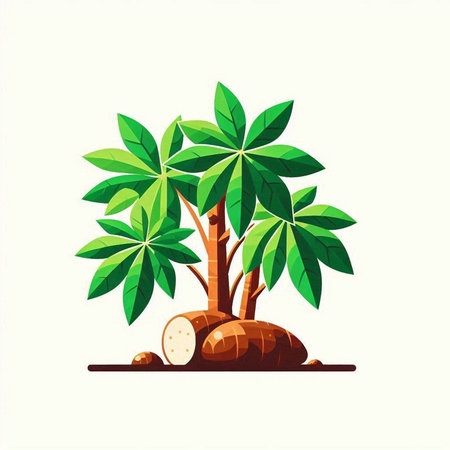 coconut tree isolated on white background. flat style vector illustration.のイラスト素材