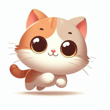 Cute cartoon cat on white background. Vector illustration for your designのイラスト素材