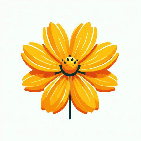 Daisy flower isolated on white background. Vector illustration in cartoon style.のイラスト素材