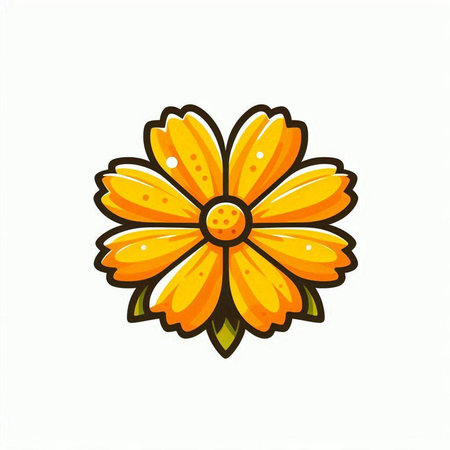 Cute cartoon flower icon. Vector illustration isolated on white background.のイラスト素材
