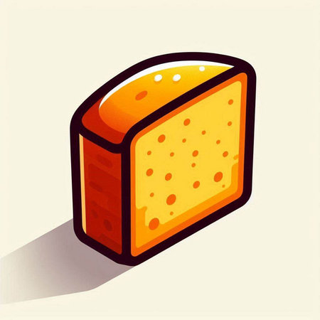 Illustration of a piece of bread on a light background, vector illustrationのイラスト素材