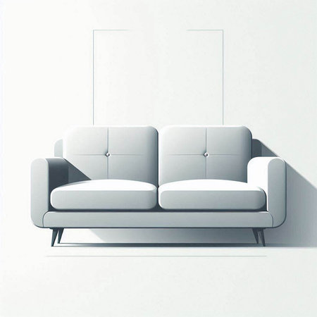 Modern interior design. Comfortable sofa on a white background. 3d renderingのイラスト素材