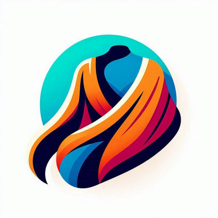 creative abstract design element in blue and orange colors. vector illustrationのイラスト素材