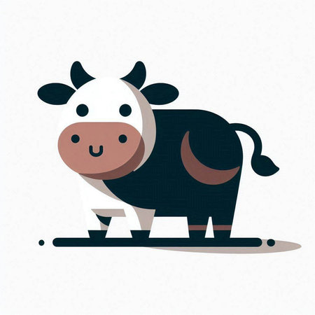 cow on a white background. Cute animal. Vector illustration.のイラスト素材