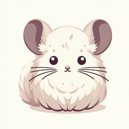 Cute little chinchilla on white background. Vector illustration.のイラスト素材