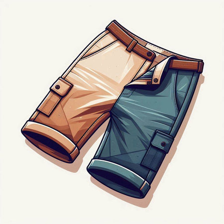 Men's pants. Vector illustration of men's pants in retro style.のイラスト素材