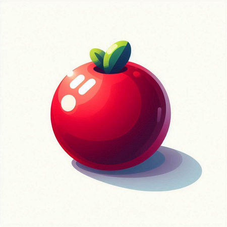 Illustration of a red apple on a white background, vector illustrationのイラスト素材