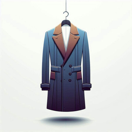Men's coat on a hanger. Vector illustration. Eps 10のイラスト素材