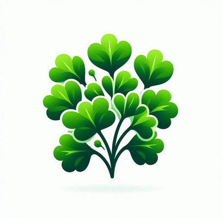 Green leaves isolated on white background. Vector illustration. Eps 10.のイラスト素材